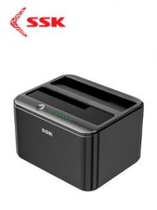 ESTACIÃ³N/DOCKING SSK DUAL PARA HDD/SSD (3.5/2.5) CON FUNCIÃ³NES DE CLONACIÃ³N/DUPLICA
