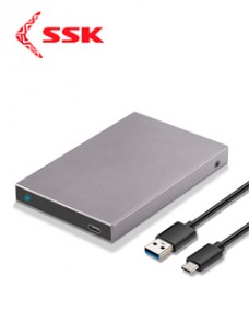 ENCLOSURE SSK DE ALUMINIO, USB-C 3.1 GEN 2-TO-SATA (6GB/S), SOPORTA 2.5 HDD/SSD SATA