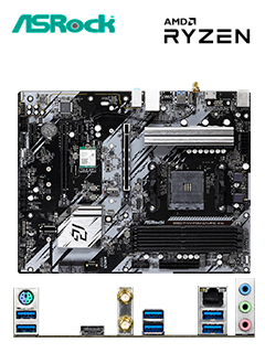 MOTHERBOARD ASROCK B550 PHANTOM GAMING 4/AC, CHIPSET AMD B550, SOCKET AMD AM4, ATX
