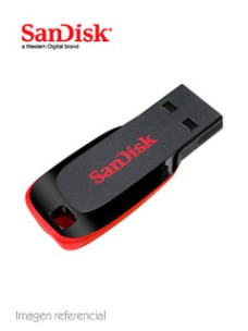 MEMORIA FLASH USB SANDISK CRUZER BLADE , 128GB, USB 2.0, PRESENTACIÃ³N EN COLGADOR.