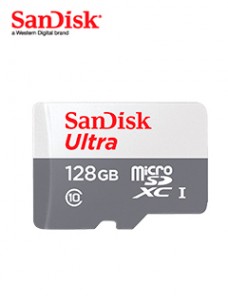MEMORIA FLASH MICROSDHC SANDISK ULTRA, UHS-I, CLASS 10, 128GB, INCLUYE ADAPTADOR SD.