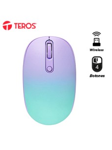 MOUSE INALÃ¡MBRICO TEROS TE-1239S, 2.4GHZ, 4 BOTONES, PURPLEEL MOUSE INALÃ¡MBRICO 