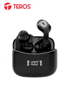 AUDÃ­FONOS TEROS TE-8074N, BLUETOOTH, TWS, NEGROLOS AUDÃ­FONOS BLUETOOTH TEROS TE-