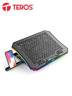COOLER TEROS TE-7130N, COMPATIBLE CON NOTEBOOKS DE HASTA 15.6, 3 FAN DE 11 CMCO