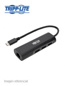 HUB USB TYPE-C, PORTÃ¡TIL TRIPP-LITE U460-003-3A1GB, 3 PUERTOS USB 3.1, RJ45, 5 GBPS.