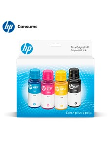 COMBO KIT DE BOTELLAS DE TINTA HP GT53/GT52, (PACK DE 4), NEGRO, MAGENTA, CIAN, AMARI