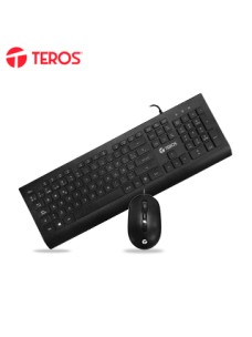 KIT TECLADO Y MOUSE TEROS TE-5010CS, USB, 1000-2000 DPI, 4 BOTONES, 105, TECLA FN, NE