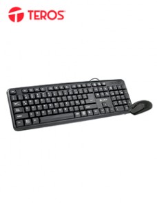 KIT TECLADO Y MOUSE TEROS TE-4062N, USB, ACABADO ELEGANTE, NEGRO, ESPAÃ±OL / Ã³PTICO