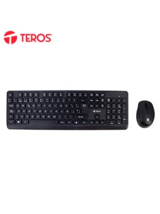 KIT INALÃ¡MBRICO TECLADO + MOUSE TEROS TE-5011CS, 2.4GHZ, 1000DPI, ESPAÃ±OL, NEGRO