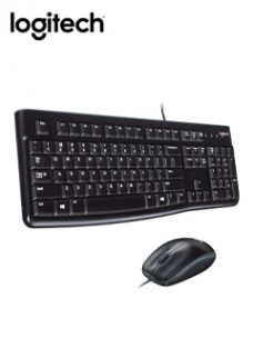 KIT TECLADO Y MOUSE LOGITECH MK120, USB, NEGRO.TECLADO ESTANDAR EN INGLES, ANTID