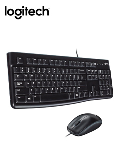 KIT TECLADO Y MOUSE LOGITECH MK120, USB, NEGRO.TECLADO ESTANDAR EN INGLES, ANTID