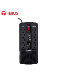 ESTABILIZADOR DE VOLTAJE TEROS TE-7180 AVR1200VA / 600W 184-276 VACPROTEGE TUS E